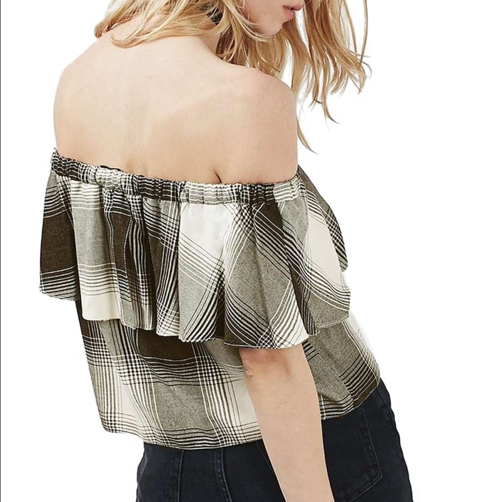 Topshop Bardot Off Shoulder Top